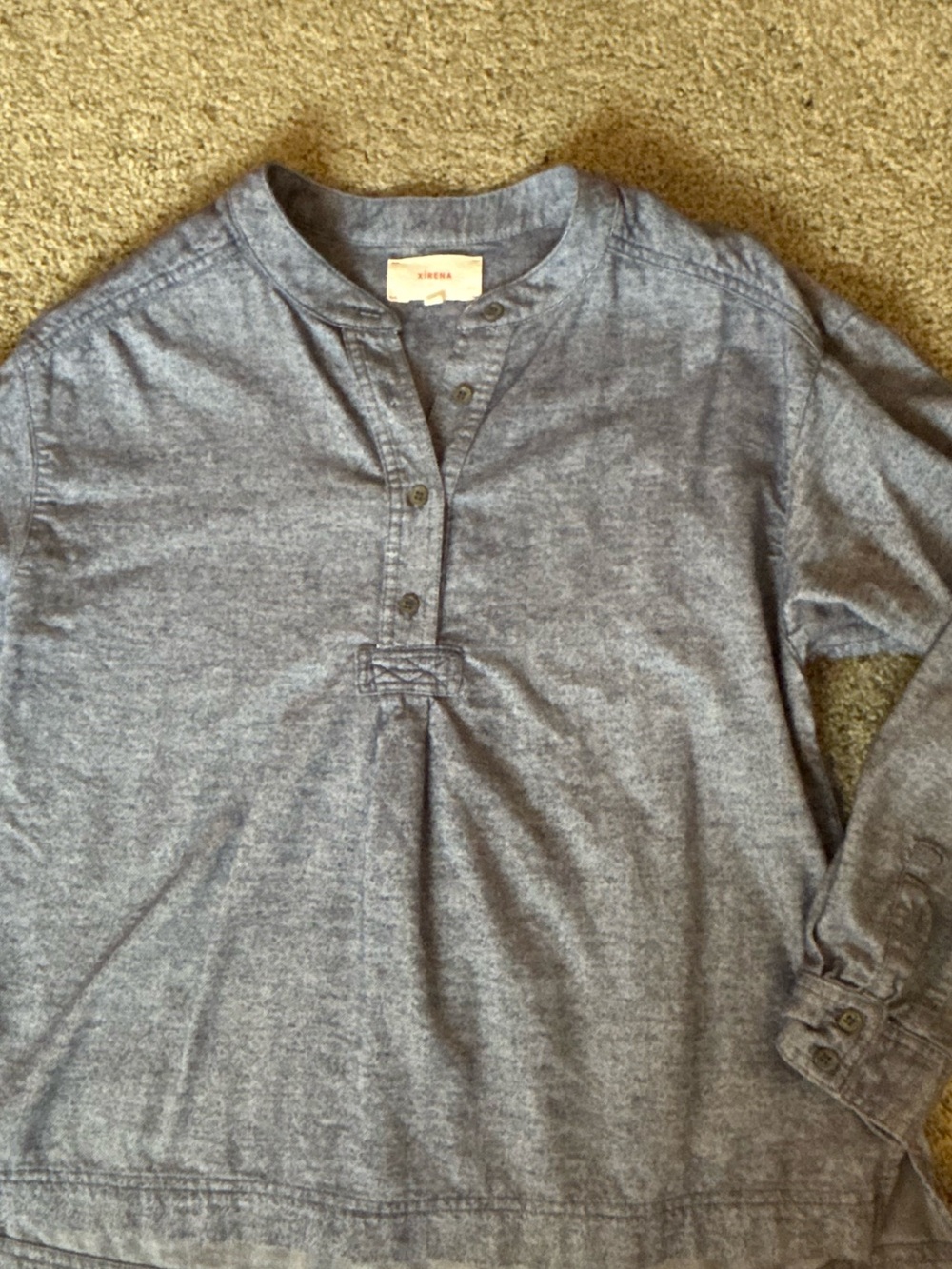 Women’s Casual Henley Shirt - Blue